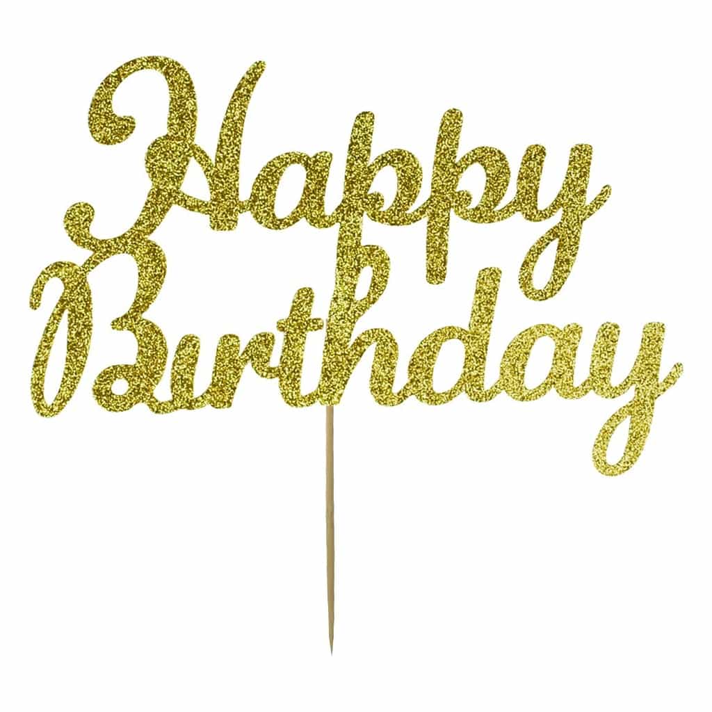 "Happy Birthday" Topper Gold 10 × 85 × 230 mm