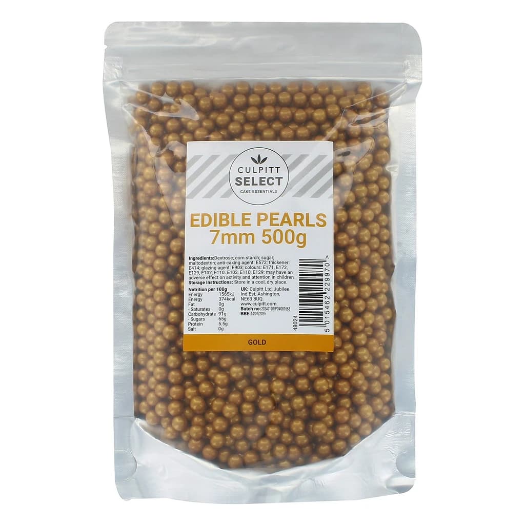 Edible Pearls 7mm - Gold 500g
