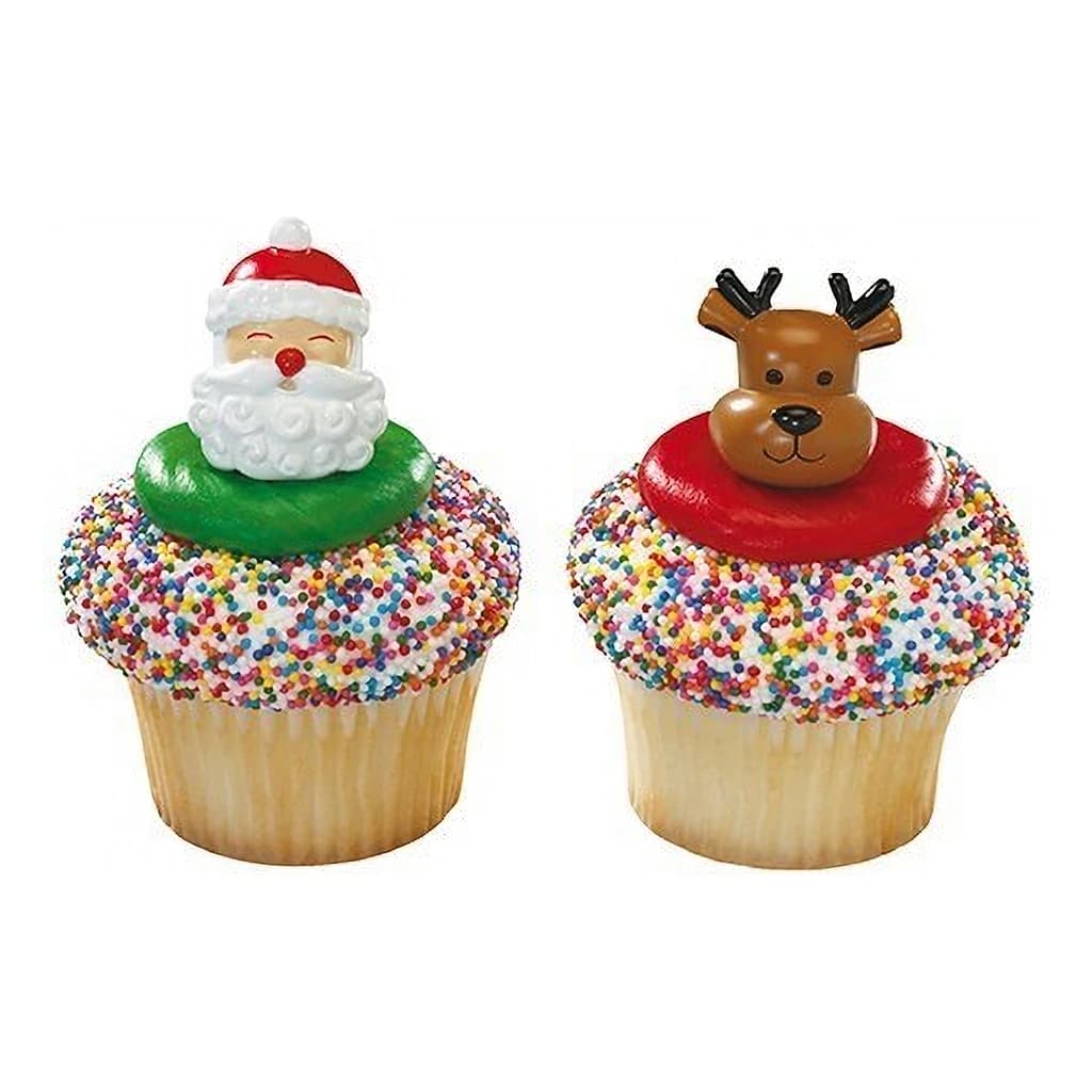 Ring Jolly Santa & Rudolph 45 mm 72 pc