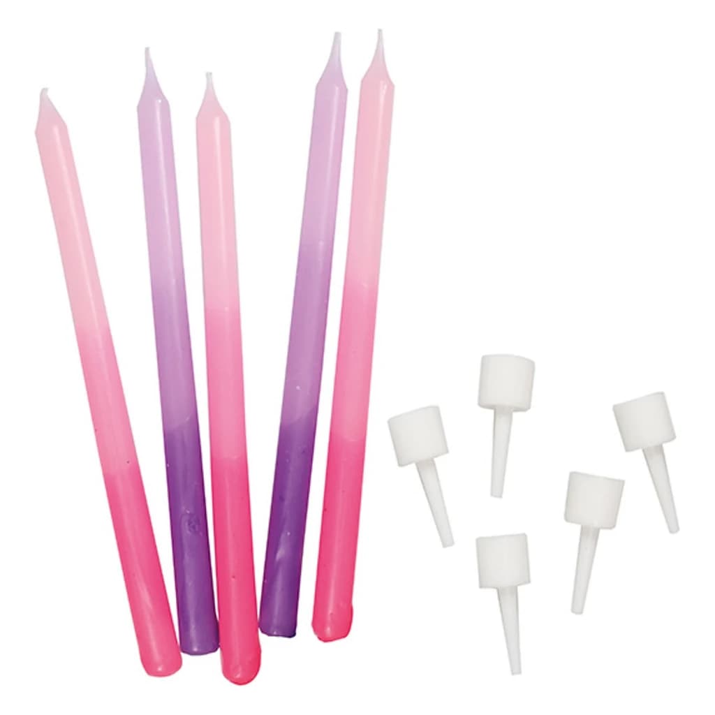 Ombre Candles Pink/Purple 100mm (12 pc)