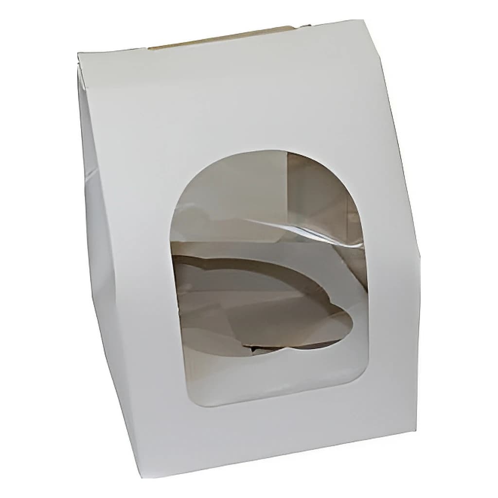 Single Cupcake Box White with Window Insert (102×76×102mm) – 25 pc