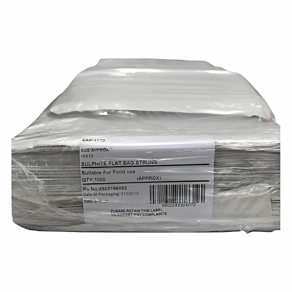 White Sulphite Paper Bags Strung 10 × 10 in 1000 pc