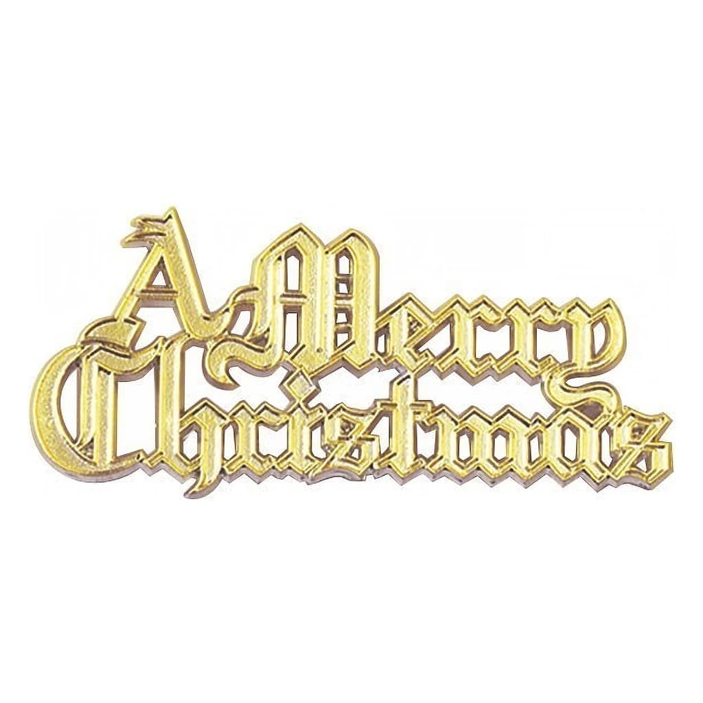 Motto "A Merry Christmas" Gold 76mm