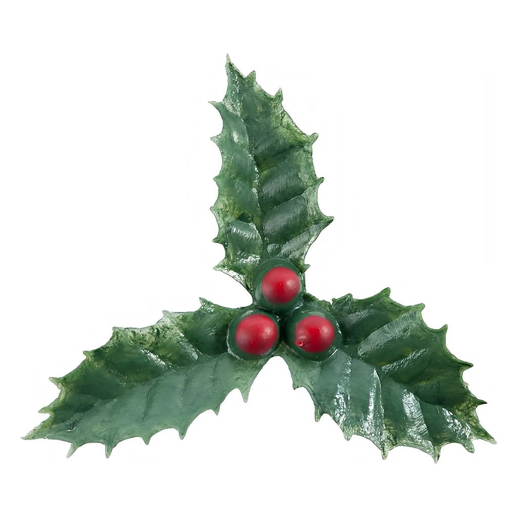 Plastic 3-Leaf Holly 45mm (50 pc)