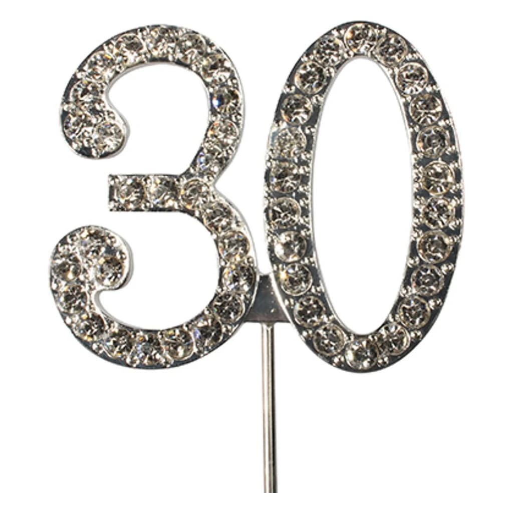 Diamante Number Topper "30" 45mm