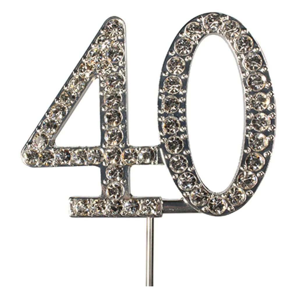 Diamante Number Topper "40" 45mm