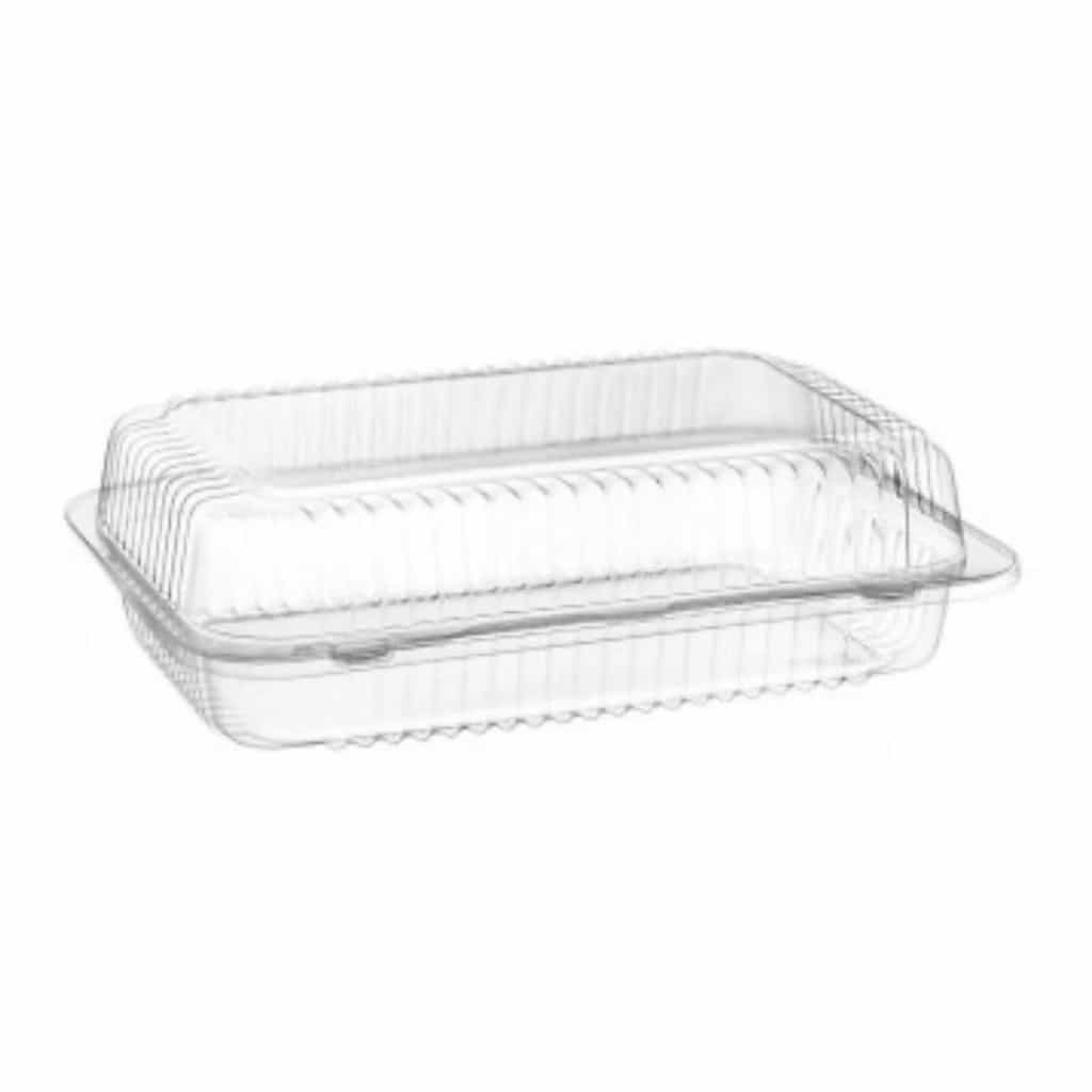 Cake Container Plastic Hinged Lid Brown-Transparent 360 pcs