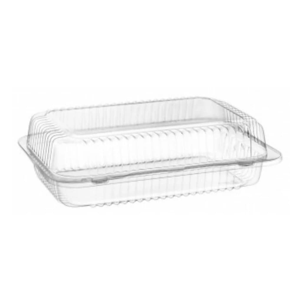 Cake Container Plastic Hinged Lid Brown-Transparent 360 pcs